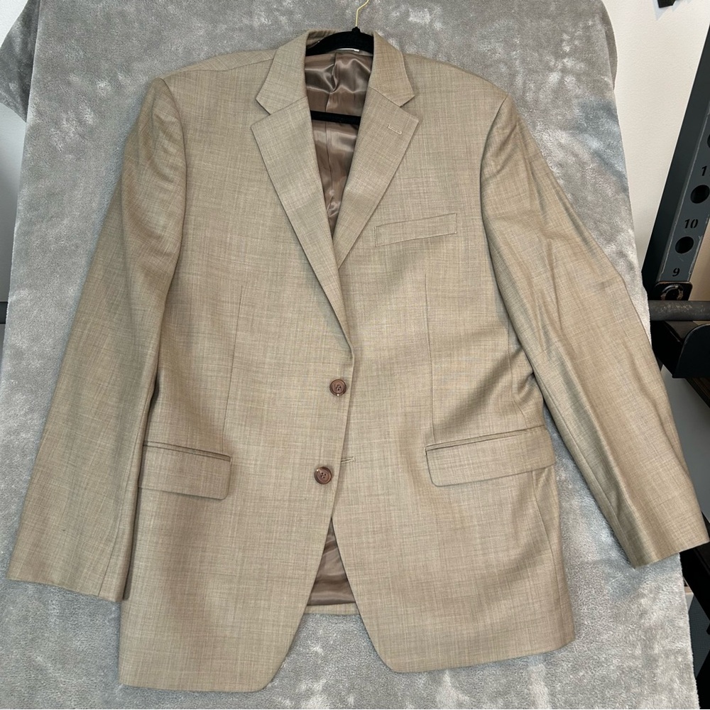 Lauren Ralph Lauren Men's Size 42R Tan Blazer Sports Coat Jacket Silk & Wool - Picture 2 of 16